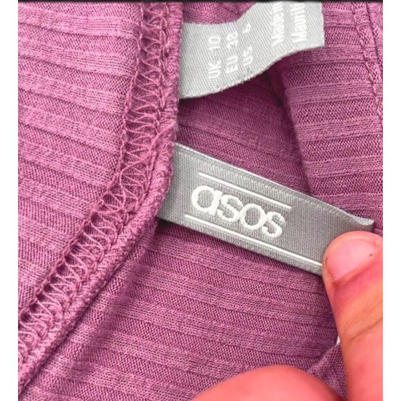 Asos Dusty Rose Ribbed Long Sleeve Top Size 24W - Picture 3 of 3